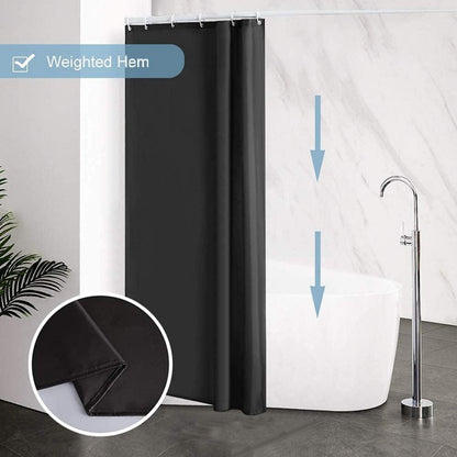 Schmaler Duschvorhang Eck Dusche Badewanne Textil Schwarz 85x180