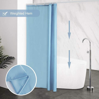 Schmaler Duschvorhang Hellblau 80x180 cm Textil Wasserabweisend