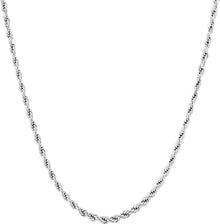 Goldkette Dünne Rope Kette Edelstahl Weißgold beschichtet 61cm 2,5mm