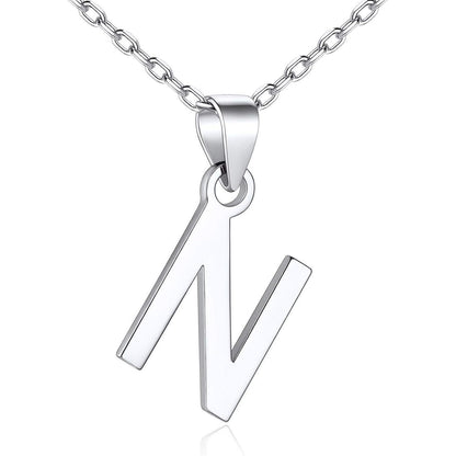 925 Silber Initiale Alphabet Anhänger Damen Halskette