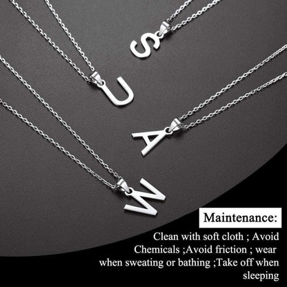 925 Silber Initiale Alphabet Anhänger Damen Halskette