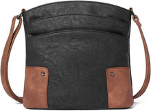 Umhängetasche Damen Klein Crossbody Clutch Handytasche Schwarz Braun