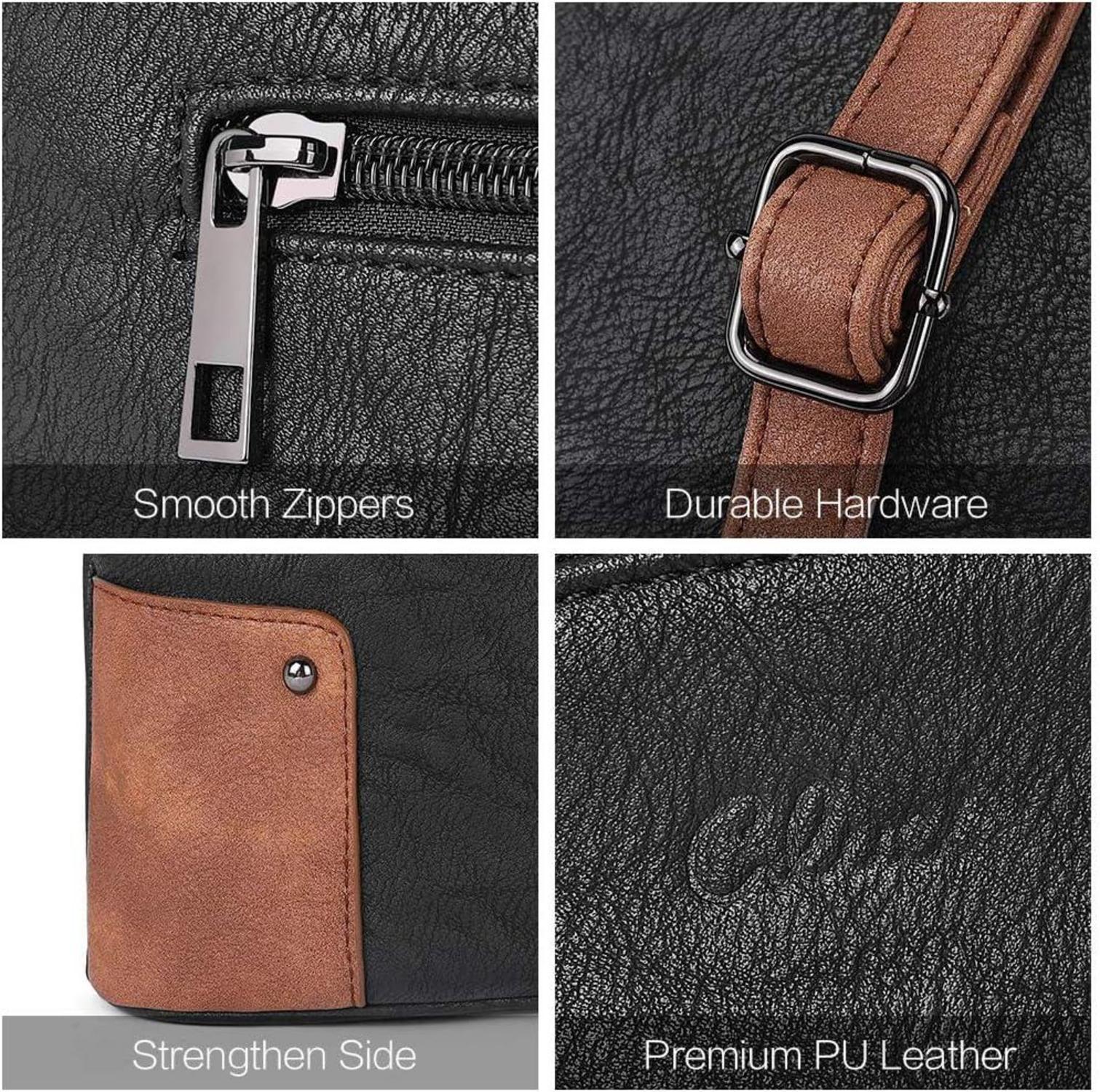 CLUCI Umhängetasche Damen Crossbody Clutch Klein Handytasche Schwarz Braun