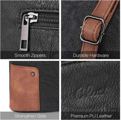 CLUCI Umhängetasche Damen Crossbody Clutch Klein Handytasche Schwarz Braun