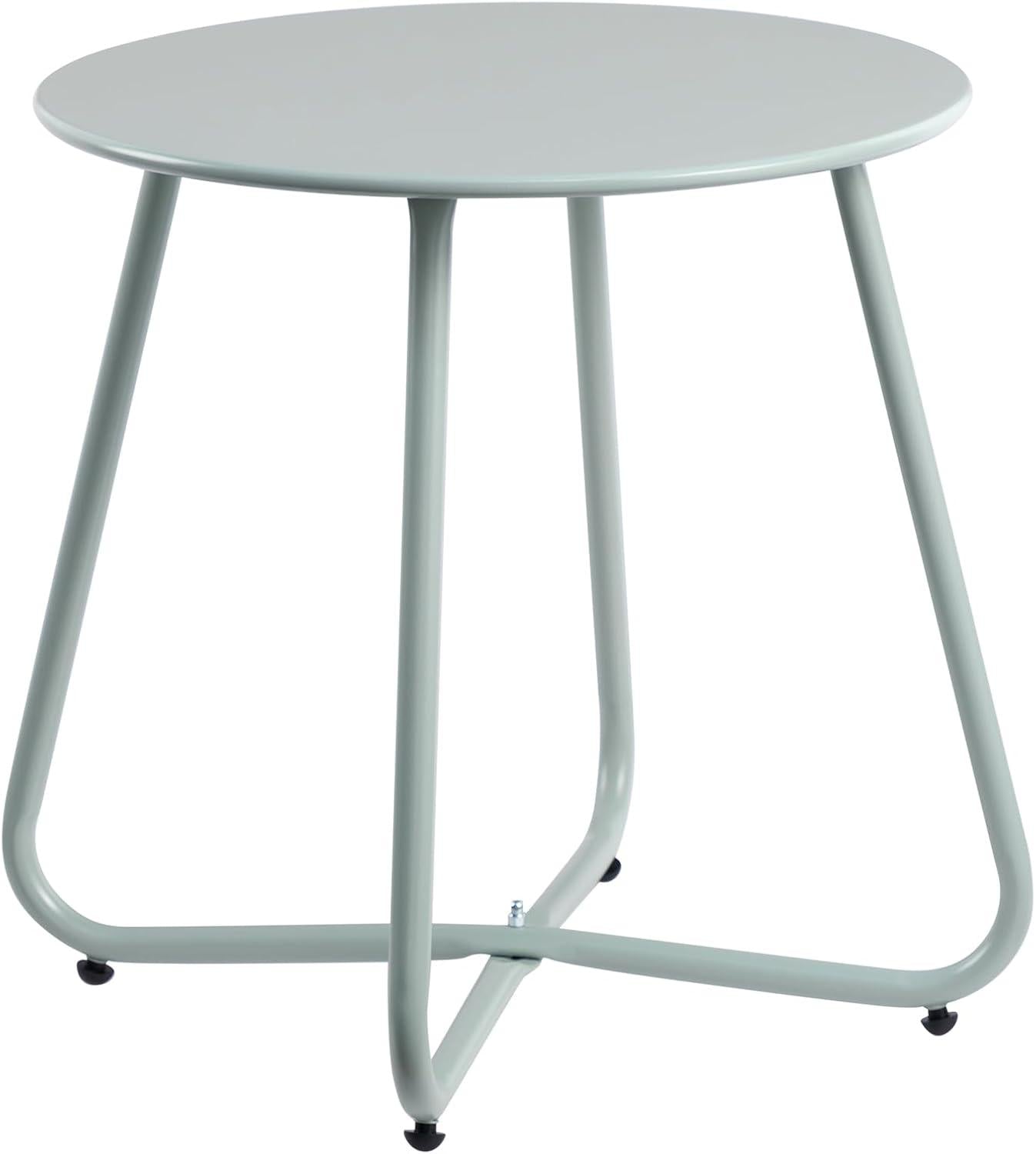 Beistelltisch Outdoor Balkontisch Klein Gartentisch Rund Metall Wetterfest Patio Terrasse