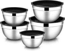 Rührschüssel 5er Set Edelstahl Salatschüssel Luftdichtem Deckel