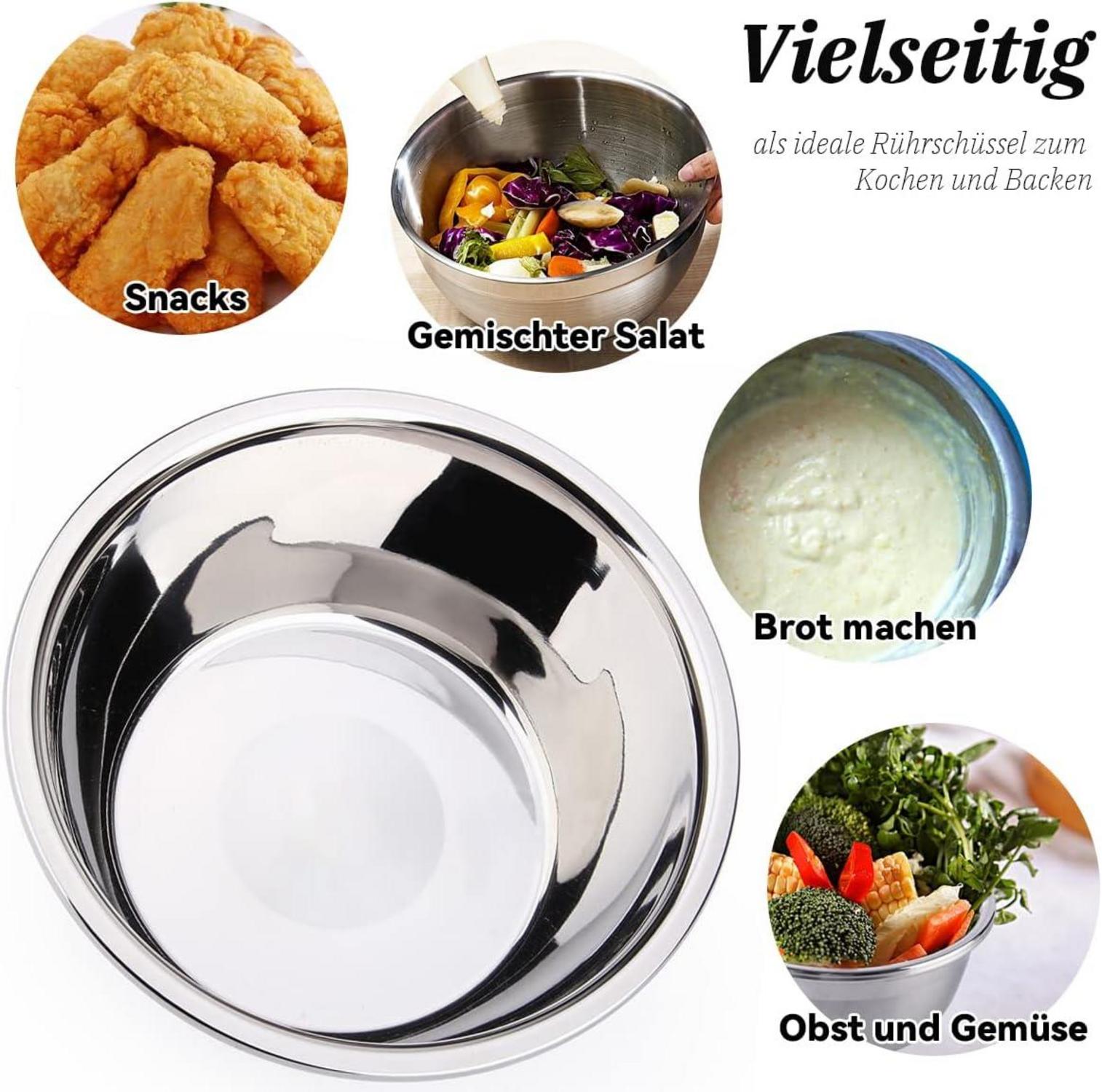 Edelstahl Schüssel 30cm Rührschüssel - Hochwertig, Stilvoll, Reinigungsfreundlich