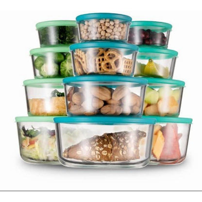 Vorratsdosen Glas rund Deckel Salatschüssel 12er-Set