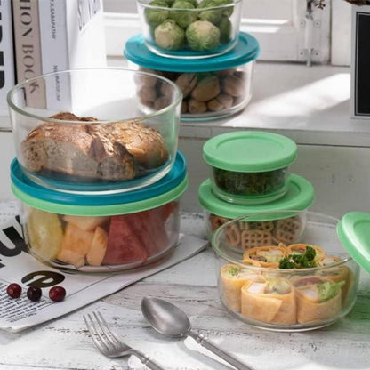 Vorratsdosen Glas rund Deckel Salatschüssel 12er-Set