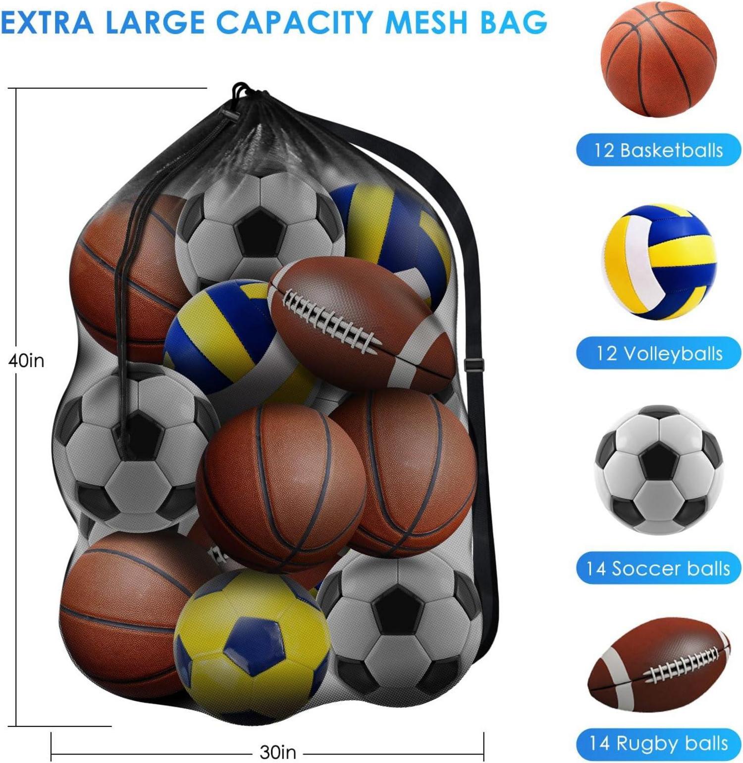 Extra große Sportballtasche aus Netzgewebe für Basketball