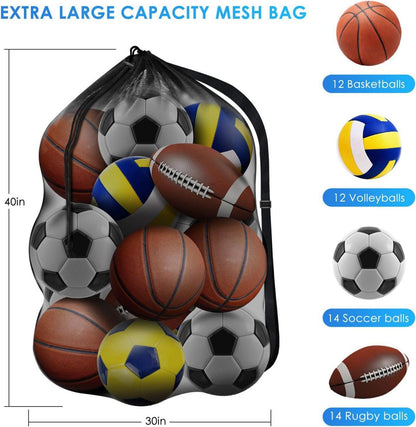 Extra große Sportballtasche aus Netzgewebe für Basketball