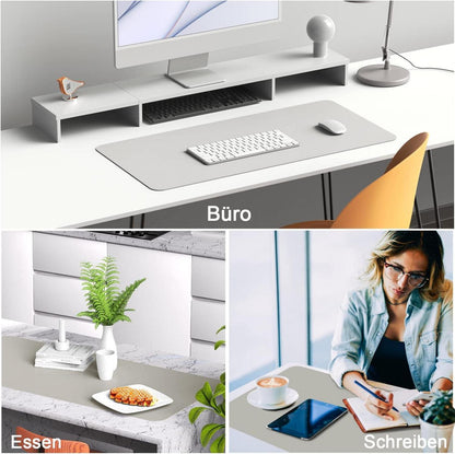 Oterri Schreibtischunterlage Mauspad Doppelseitig 60x35cm Beige Grau