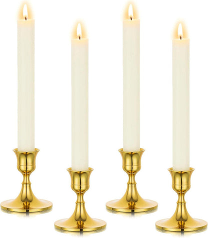 Goldener Kerzenständer für Stab- und Spitzkerzen 4er Set