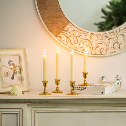 Romadedi Kerzenständer 4er Set Gold Metall für Stabkerzen Retro Hochzeit Weihnachten