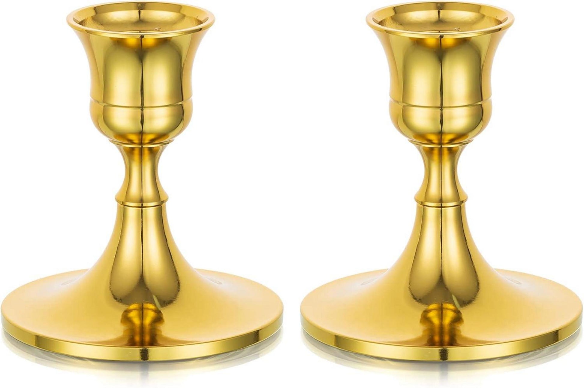 Goldener Kerzenständer 4er Set Vintage Retro Tischdeko 7,5cm