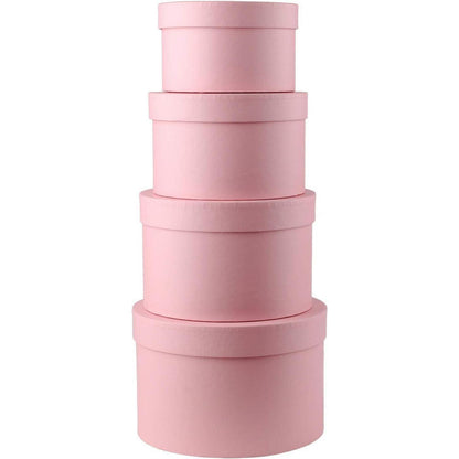 4er Set Runde Geschenkboxen mit Deckel in