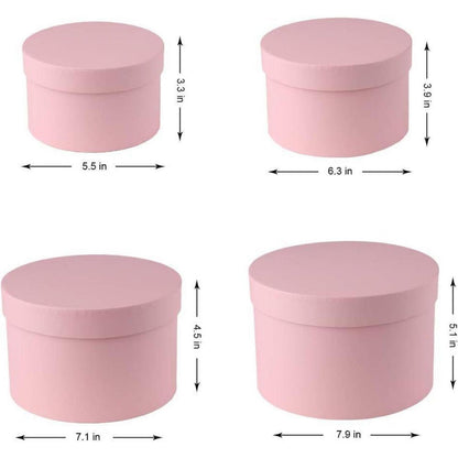 4er Set Runde Geschenkboxen mit Deckel in