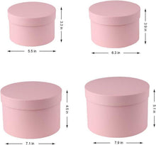 4er Set Runde Geschenkboxen mit Deckel in