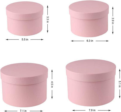 4er Set Runde Geschenkboxen mit Deckel in