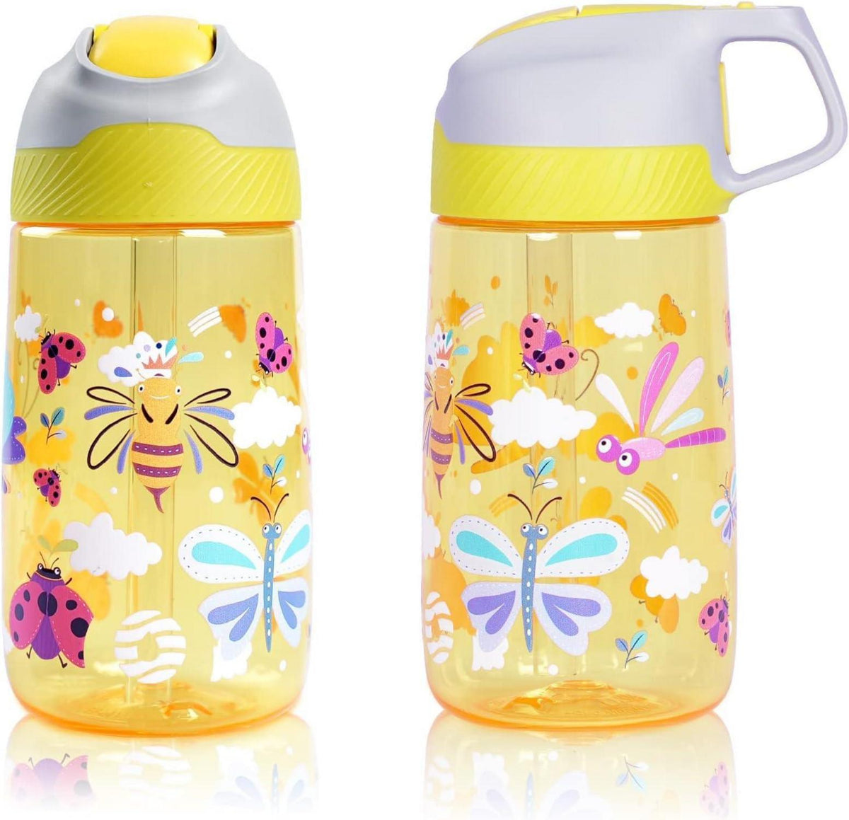Trinkflasche Kinder mit Strohhalm 450ml Tritan Auslaufsicher BPA-frei