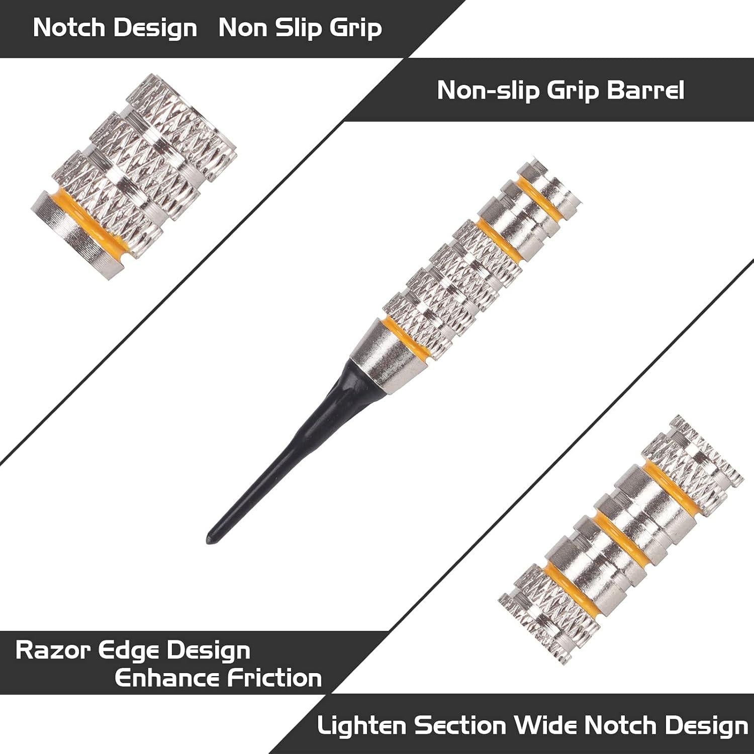 Dartpfeile Set 18g Kunststoffspitze 9 Stk. 50 Dartspitzen 20 Ringe 27 Flüge 9 Wellen