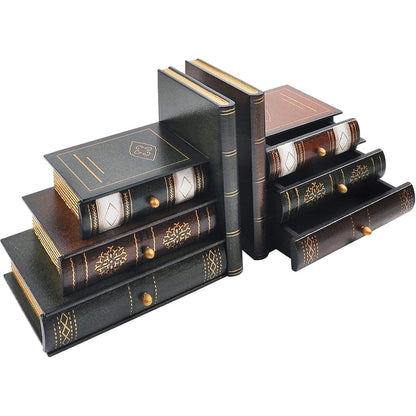 Dekorative Vintage-Buchstützen aus Holz für Büro und