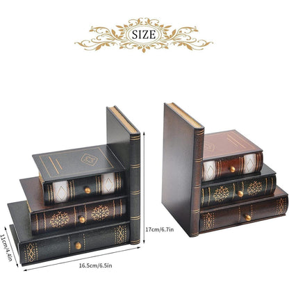 Dekorative Vintage-Buchstützen aus Holz für Büro und