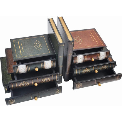 Dekorative Vintage-Buchstützen aus Holz für Büro und