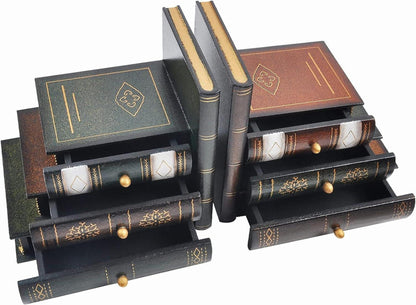 Dekorative Vintage Buchstützen aus Holz für Büro oder Bibliothek