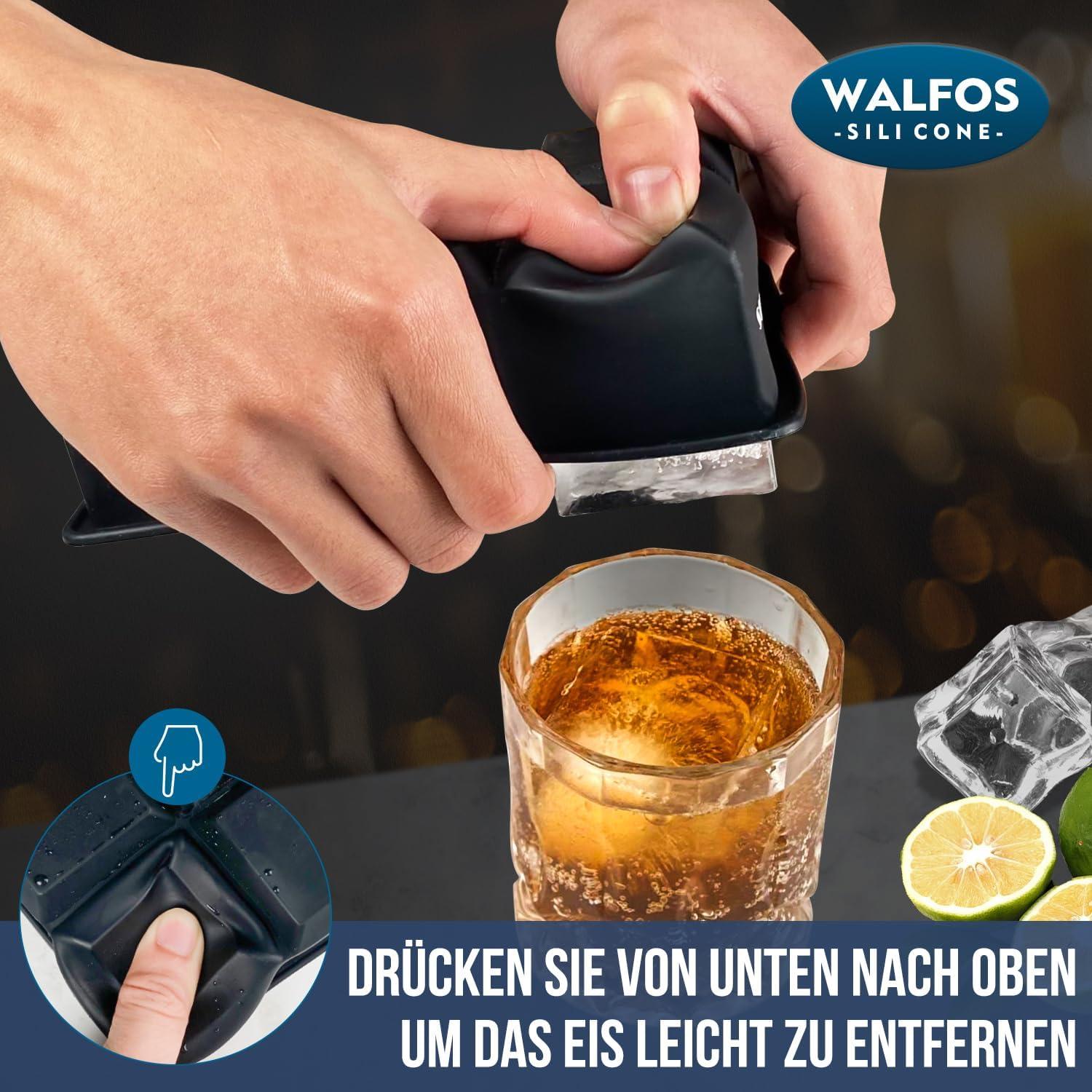Silikon-Eiswürfelform 2er-Pack große flexibel Deckel BPA-frei perfekt