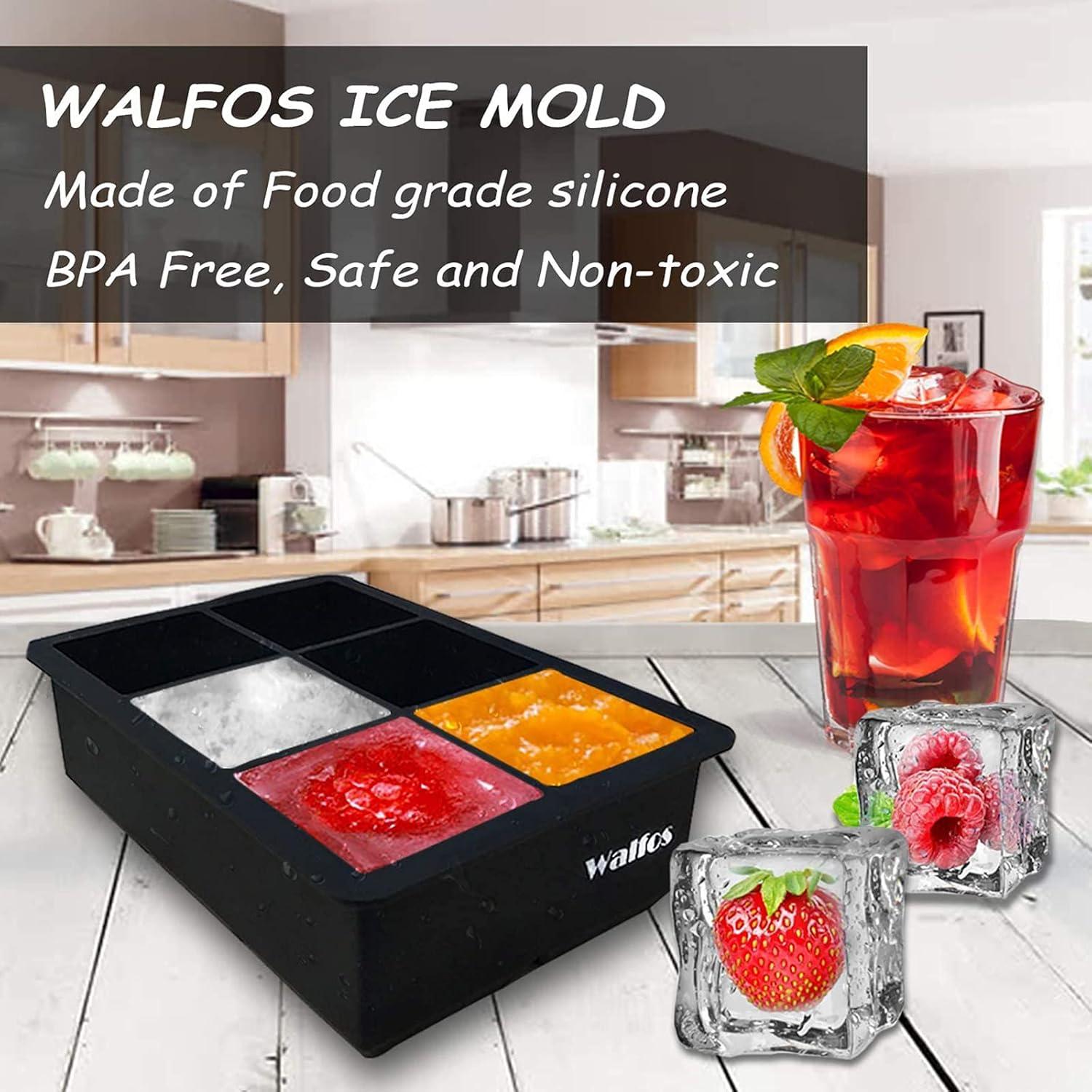 Silikon Eiswürfelform 2er-Pack groß flexibel Deckel BPA-frei
