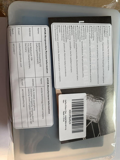 Walfos Silikon-Eiswürfelform 2er-Pack große flexible Eiswürfel mit Deckel BPA-frei