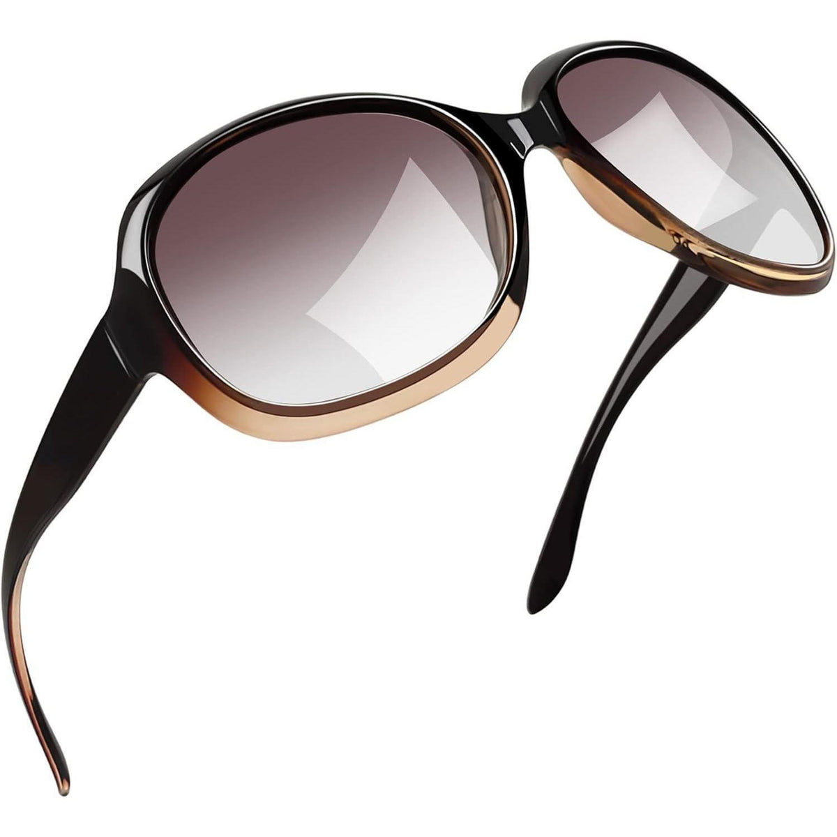 Übergroße Damen Sonnenbrille polarisiert UV400 Braun
