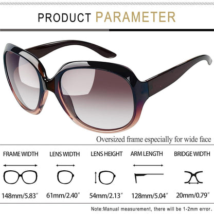Übergroße Damen Sonnenbrille polarisiert UV400 Braun