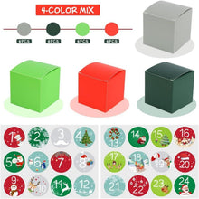 DIY Adventskalender Kisten Set 24 Schachteln Rot Grün Grau