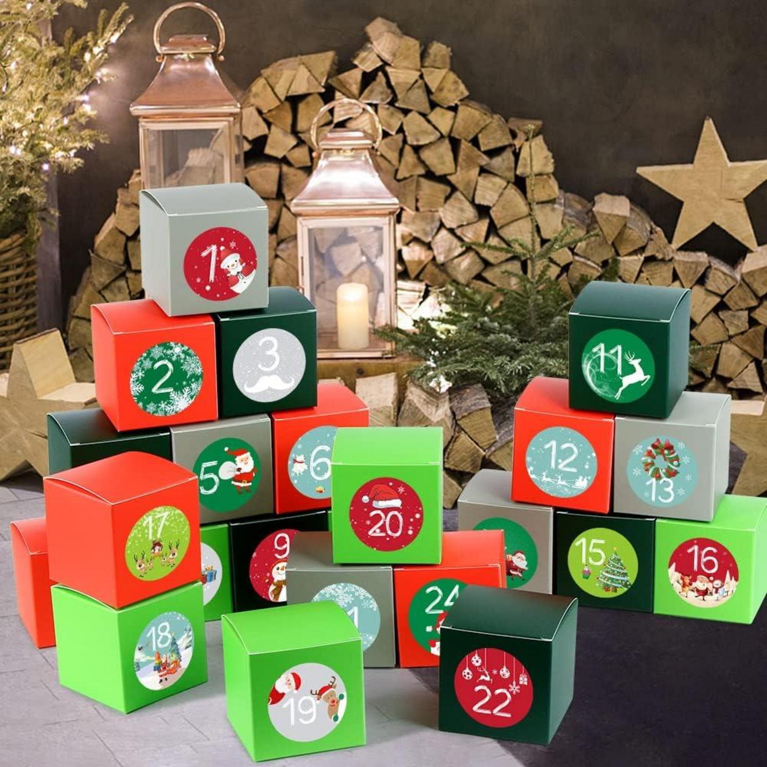 Adventskalender zum Befüllen, 24 DIY Kisten Set, Selber Basteln