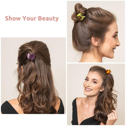 Lolalet 12er Set Mini Haarklammern 4cm Acryl Hair Clips Frauen Mädchen Kinder