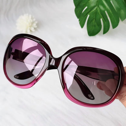 Übergroße Damen Sonnenbrille polarisiert UV400 Lila