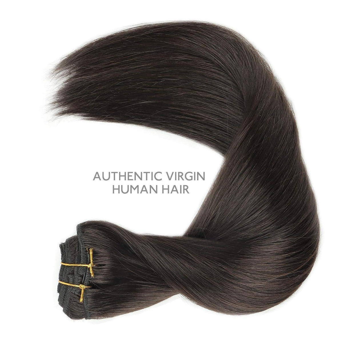 Echthaar Clip Ins Dunkelbraun 45cm - 150g