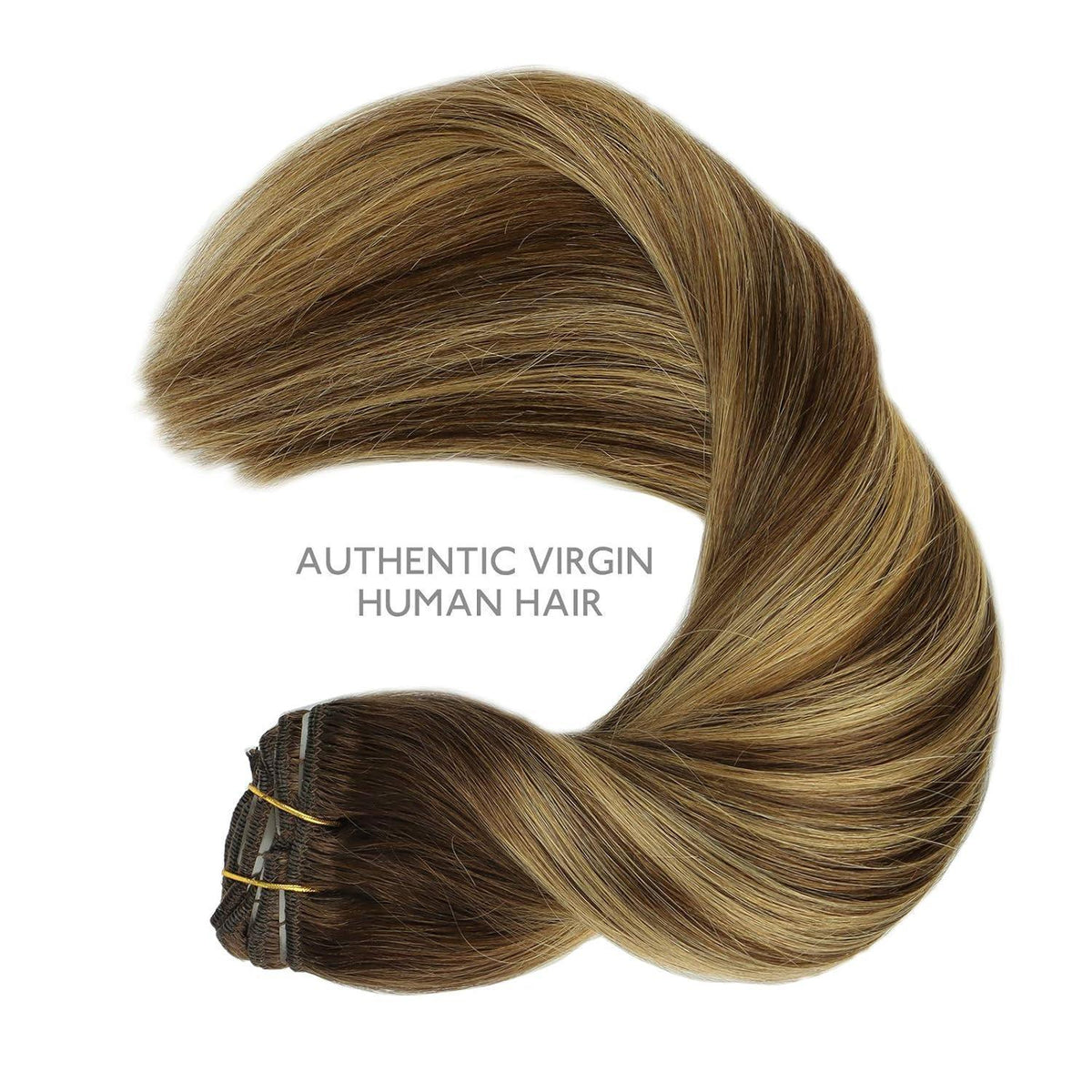 Clip In Echthaar Extensions Balayage Schoko-Karamell 60cm