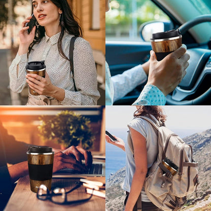 Kaffeebecher to go 380ml Thermobecher Auslaufsicher Doppelwandig