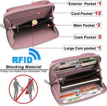 Damen Handytasche RFID Schutz Umhängetasche Leder 12 Fächer