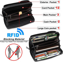Handytasche Damen RFID Leder Umhängetasche Schultertasche 12