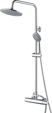 Duscharmatur mit Thermostat Höhenverstellbar Regendusche 23x23cm