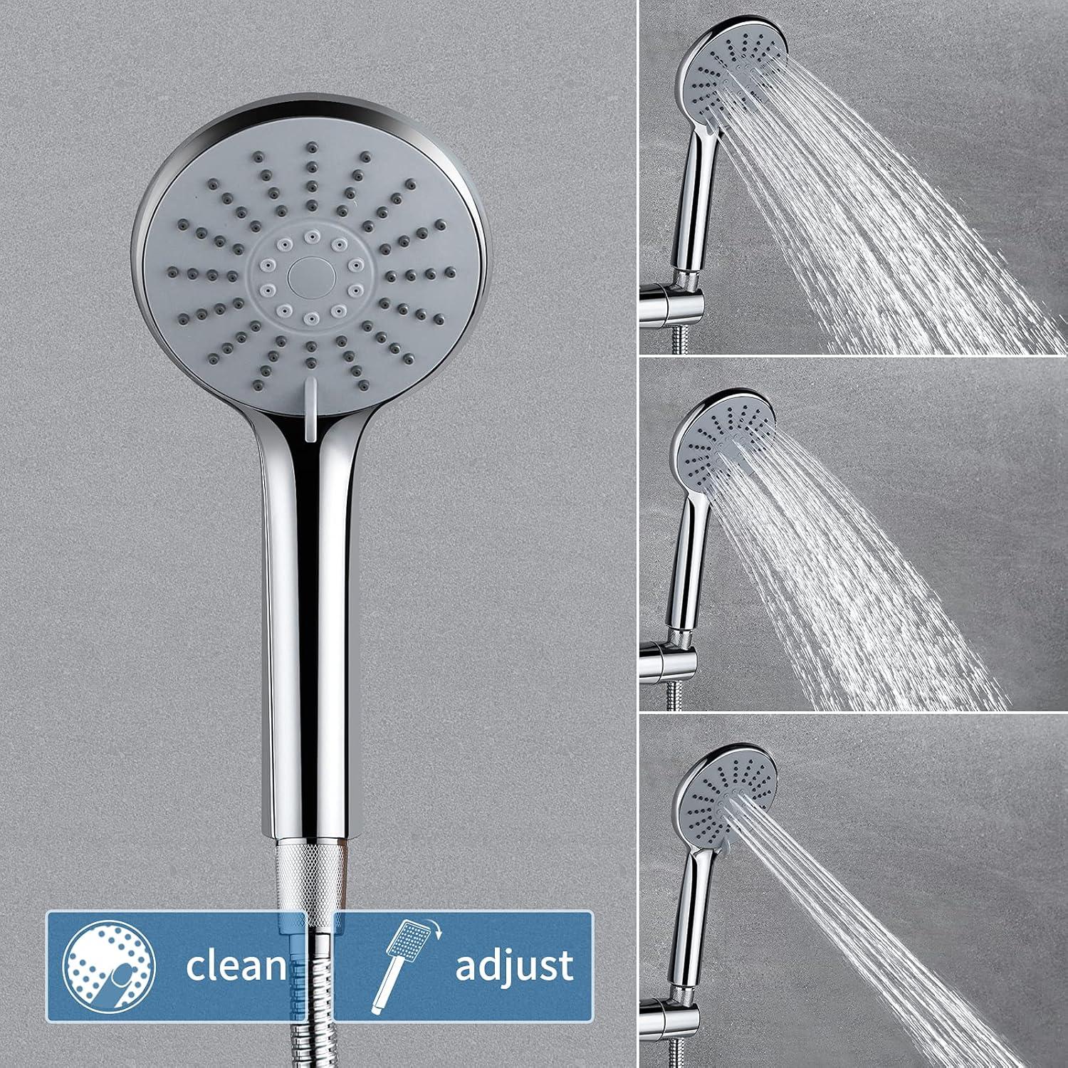 Auralum Duscharmatur Thermostat Höhenverstellbar Regendusche Handbrause