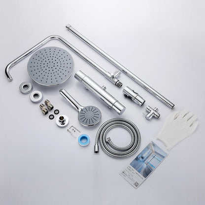 Auralum Duscharmatur Thermostat Höhenverstellbar Regendusche Handbrause