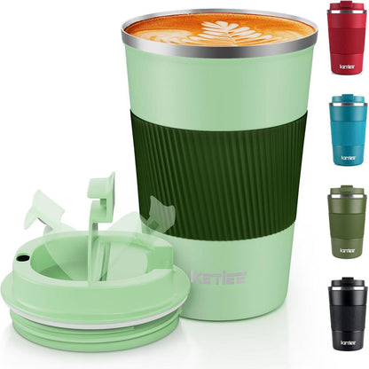 Isolierter Kaffeebecher 380ml Thermobecher Trinkbecher to go Grün