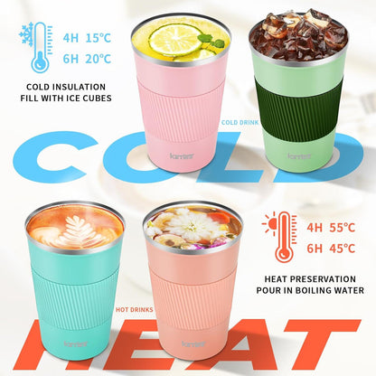 KETIEE Kaffeebecher to go, 380ml Thermobecher Doppelwandig