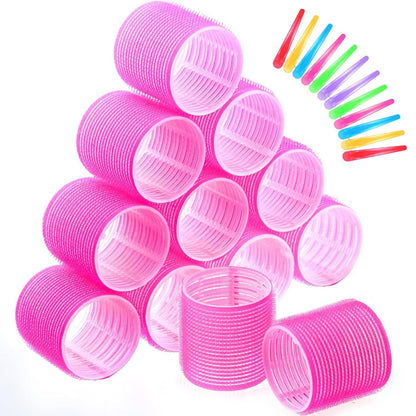 Lockenwickler Set Jumbo Groß Selbsthaftend Hair Rollers 48 mm Clips