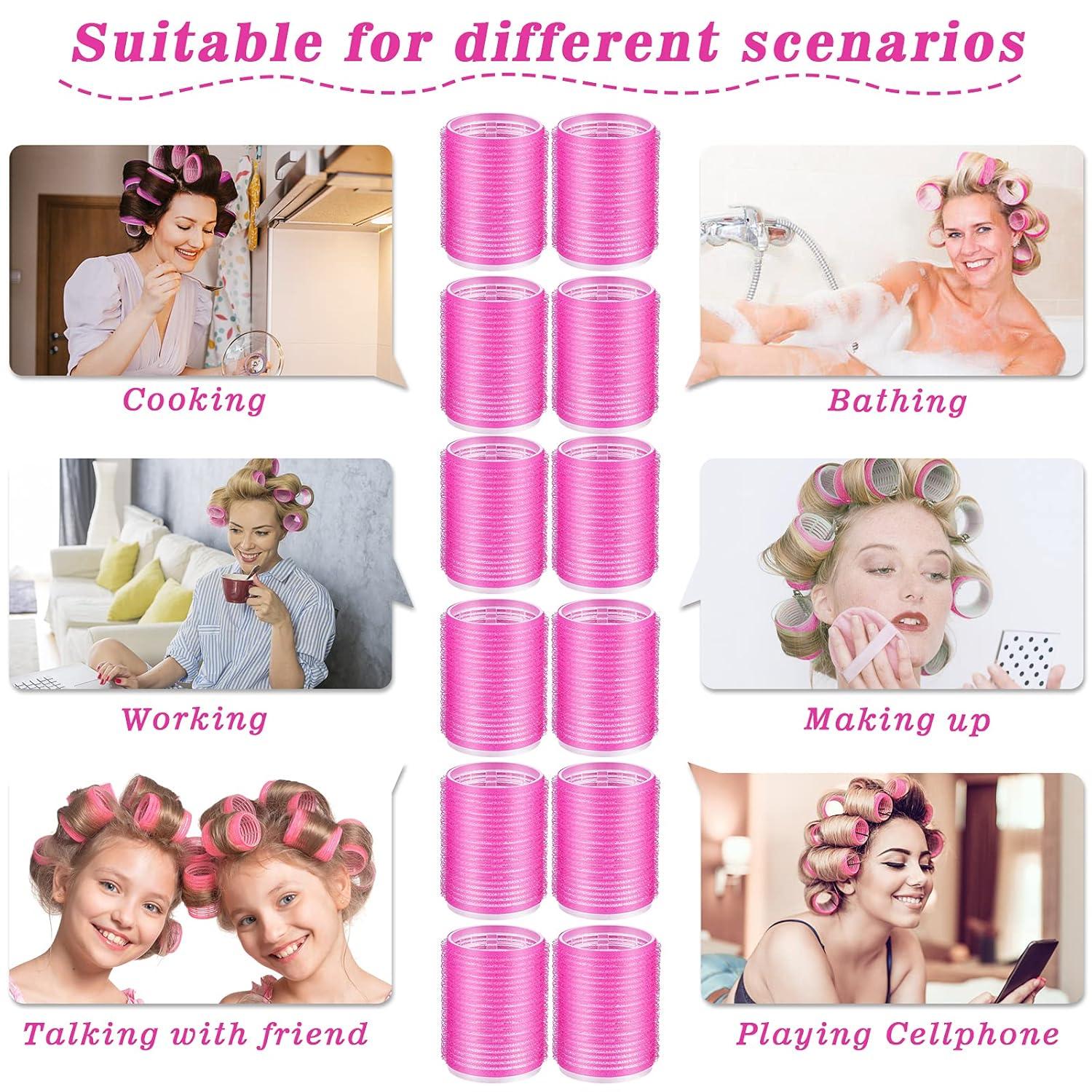 Lockenwickler Set 24 Stücke Jumbo Groß Selbsthaftend Hair Rollers Entenschnabel